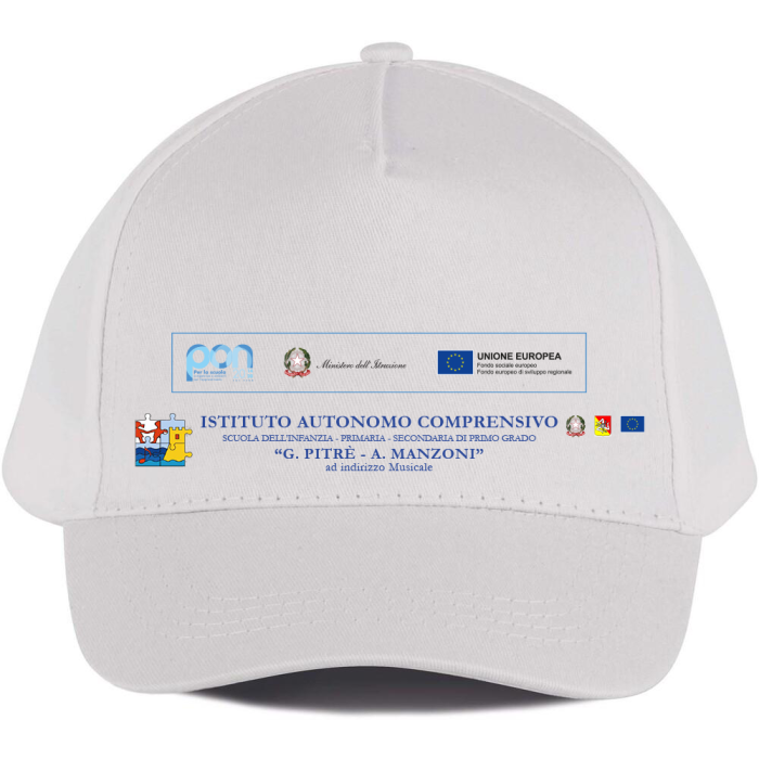 Cappellino Personalizzato 5 Pannelli con Visiera - Ideale Per Scuola PON POC PNRR