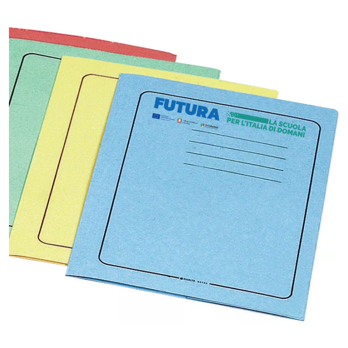 Cartelle Cartelline 3 Lembi Persoalizzate in cartoncino 25x34 cm (50 Pz.) - Ideale Per Scuola PON POC PNRR