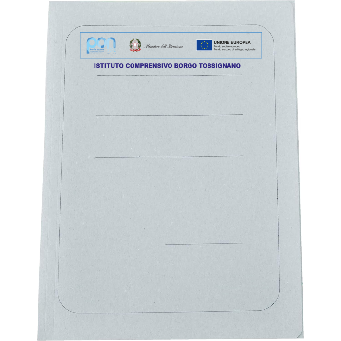 Cartelle Cartelline 3 Lembi Persoalizzate in cartoncino 25x34 cm (50 Pz.) - Ideale Per Scuola PON POC PNRR