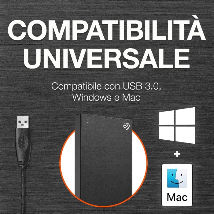 Hard Disk Esterno Portatile da 1TB con Stampa Personalizzata - USB 3.0 per PC Desktop, PC Portatili