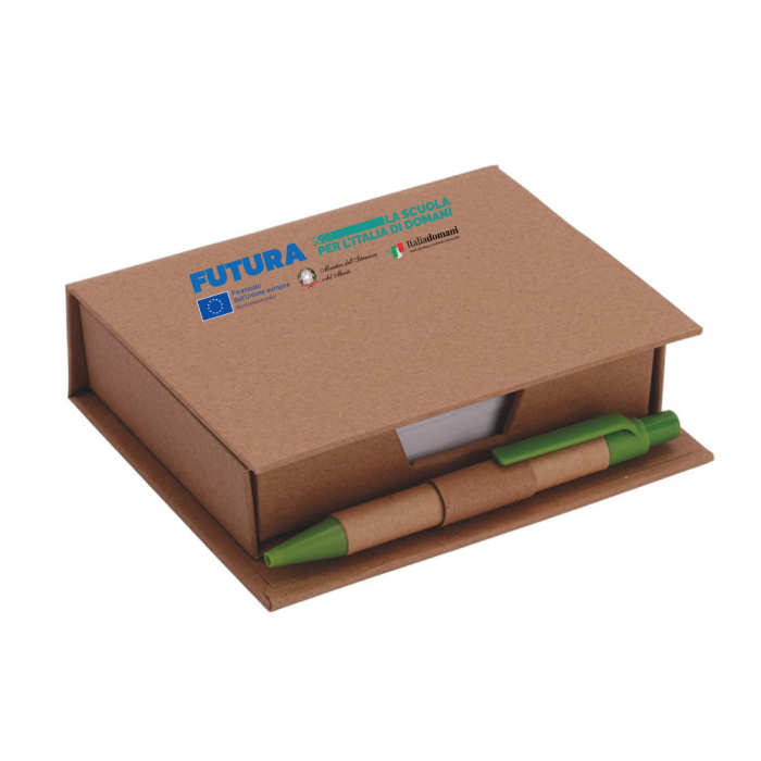 Set Memo Stix Eco Post it con Astuccio Personalizzato - Ideale per Scuola PON - POC - POR - PNRR