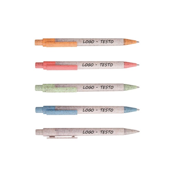 Penna A Scatto Paglia Di Frumento Laif  con Stampa Personalizzata
