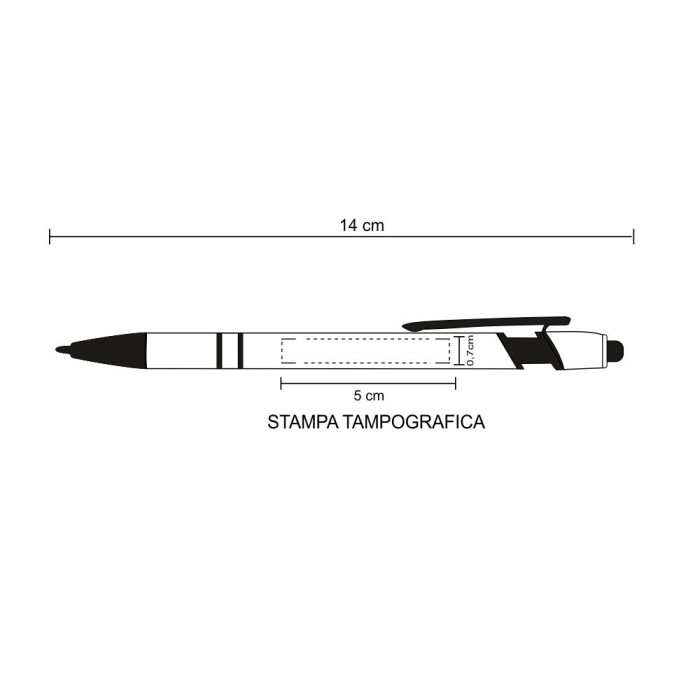 Penna Touch A Scatto Paglia Di Frumento Foxy con Stampa Personalizzata