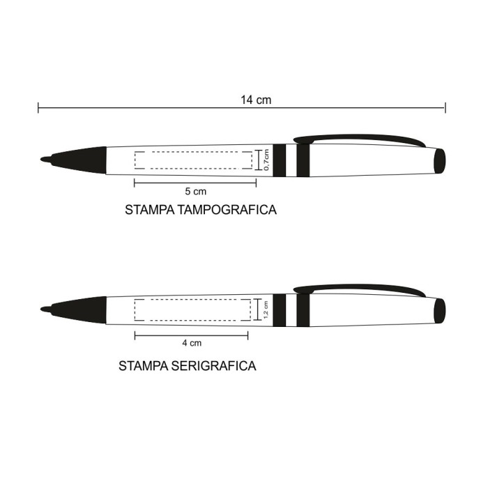Penna Sfera Road White con Stampa Personalizzata