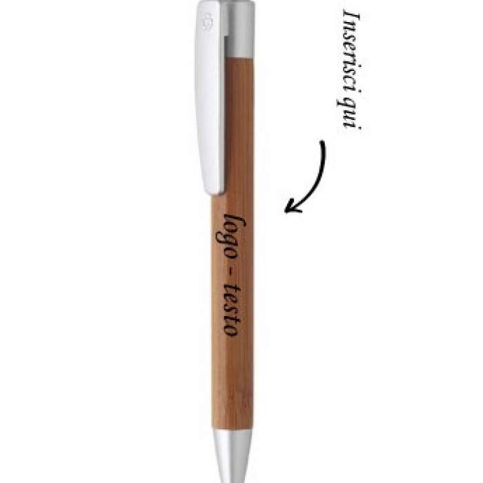 Penna Sfera a Scatto in Bamboo Moso con Stampa Personalizzata