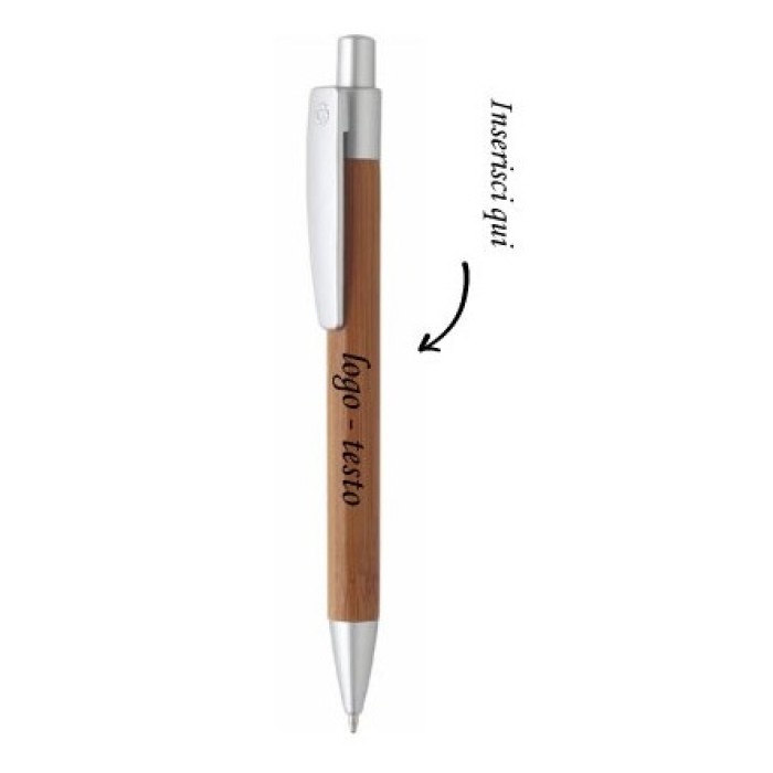 Penna Sfera a Scatto in Bamboo Moso con Stampa Personalizzata