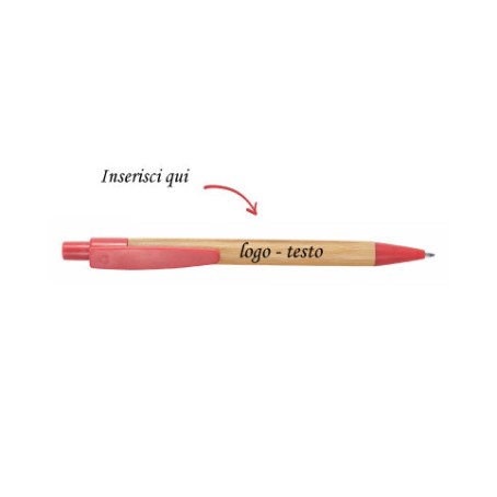Penna Sfera a Scatto in Bamboo Proly con Stampa Personalizzata