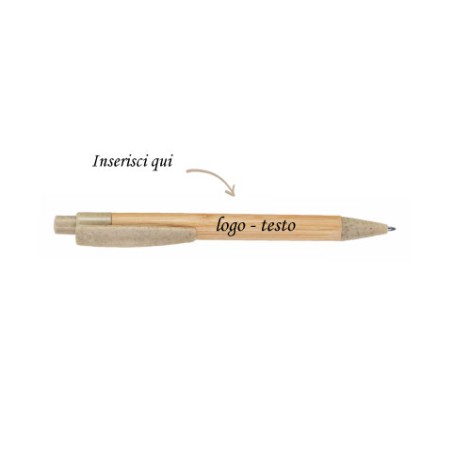 Penna Sfera a Scatto in Bamboo Proly con Stampa Personalizzata