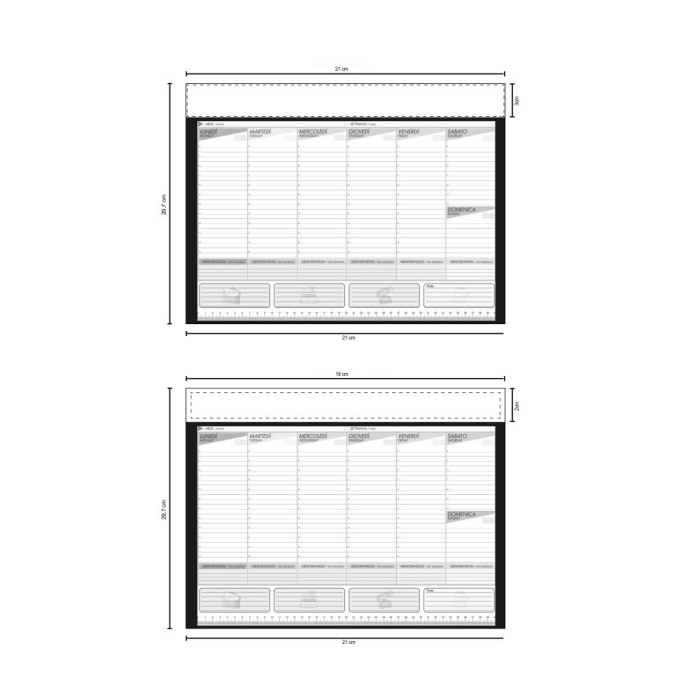 Planning Da Tavolo Scrivania con Testata Cartonata Personalizzata 29,7x21 CM