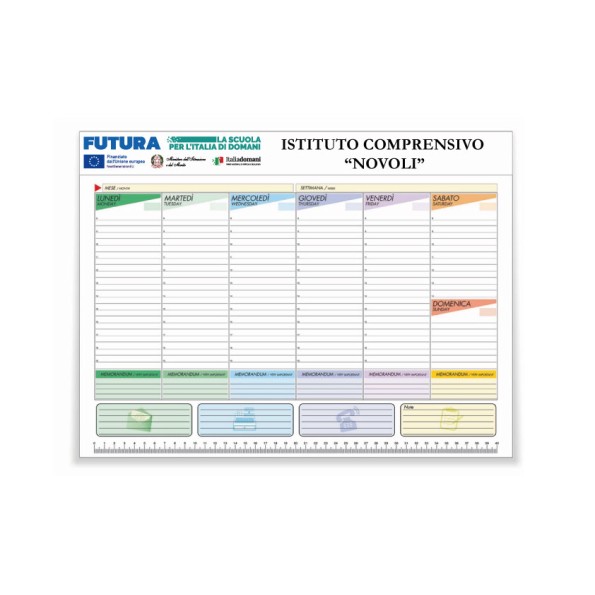 Planning Da Tavolo Scrivania con Testata Cartonata Personalizzata 43,5x31,5 CM