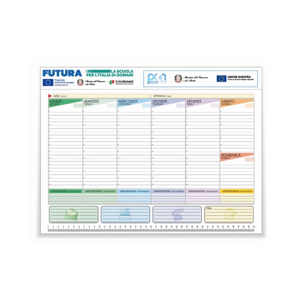 Planning Da Tavolo Scrivania con Testata Cartonata Personalizzata 43,5x31,5 CM