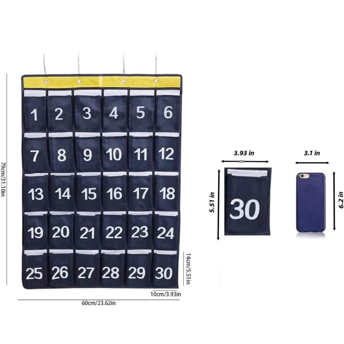Tasca Porta Cellulari Organizer Portaoggetti da Parete 30 Posti Personalizzata