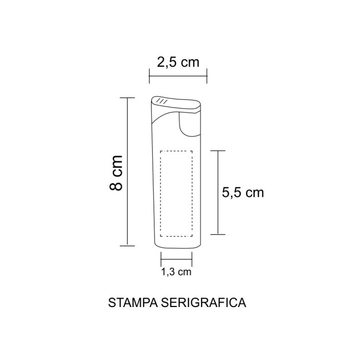 Accendino ricaricabile Baya con Stampa Personalizzata