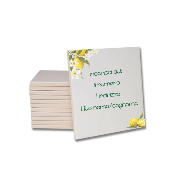 Mattonella Piastrella in Ceramica con Stampa Personalizzata Numero Civico