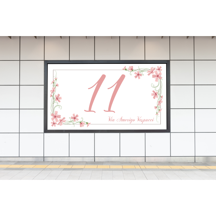 Mattonella Piastrella in Ceramica con Stampa Personalizzata Numero Civico