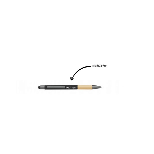Penna Sfera Eco Touch In Legno e Rubber con Stampa Personalizzata
