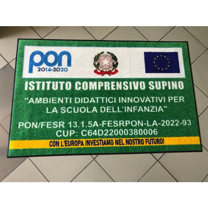 Tappeto Zerbino Asciugapassi Personalizzato con Bordo Antinciampo 60x80Cm