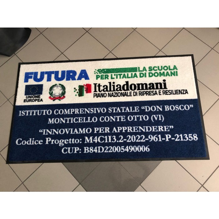 Tappeto Zerbino Asciugapassi Personalizzato con Bordo Antinciampo 150x200Cm