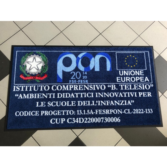 Tappeto Zerbino Asciugapassi Personalizzato con Bordo Antinciampo 75x100Cm
