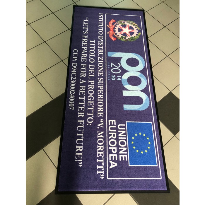 Tappeto Zerbino Asciugapassi Personalizzato con Bordo Antinciampo 115x280Cm