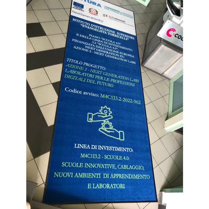 Tappeto Antiscivolo per Interno ed Esterno con stampa Personalizzato 120x300 Cm