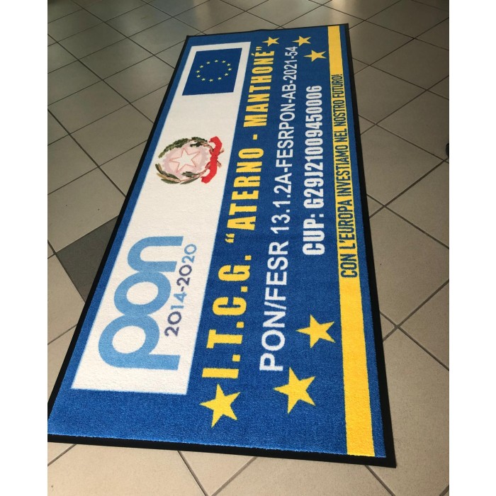 Tappeto Zerbino Asciugapassi Personalizzato con Bordo Antinciampo 115x280Cm