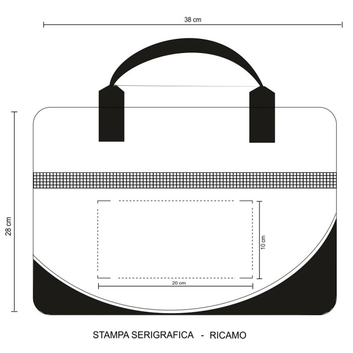 Borsa Porta Documenti in Poliestere 600D cm 38x30x9 Personalizzata
