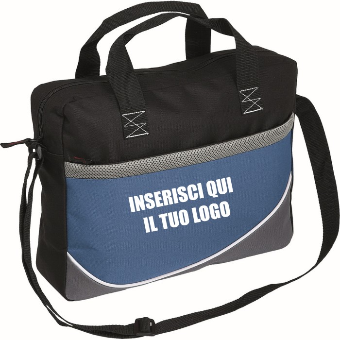 Borsa Porta Documenti in Poliestere 600D cm 38x30x9 Personalizzata