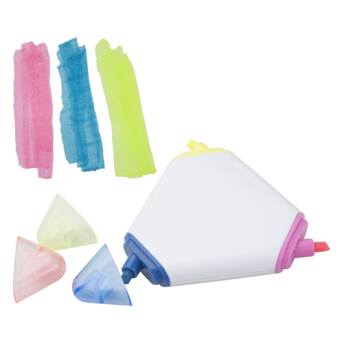 Evidenziatore a forma di triangolo 3 colori Personalizzato