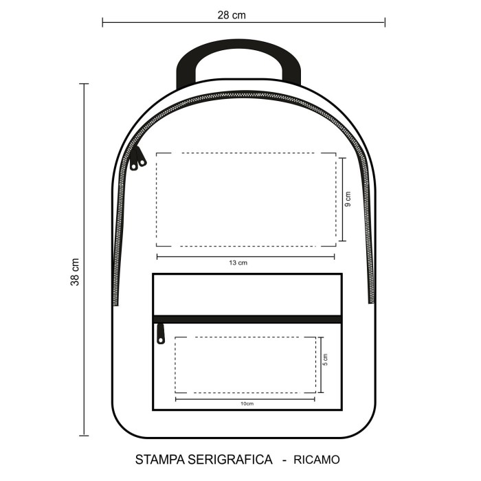 Zaino East in Poliestere 600D  cm 28x38x12 Personalizzato