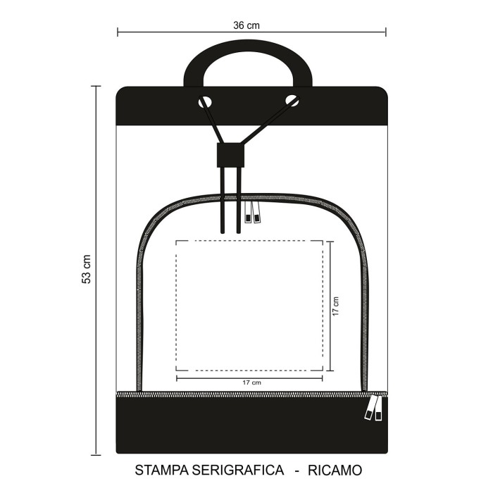 Zaino Palestra  in Poliestere 600D cm 36x53x25 Personalizzato