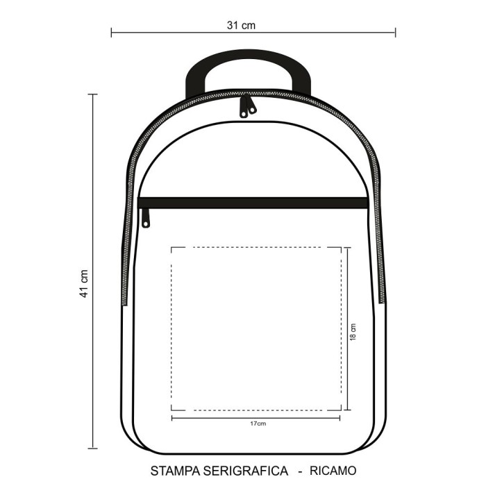 Zaino School in Poliestere 600D cm 31 x 41 x 15 Personalizzato