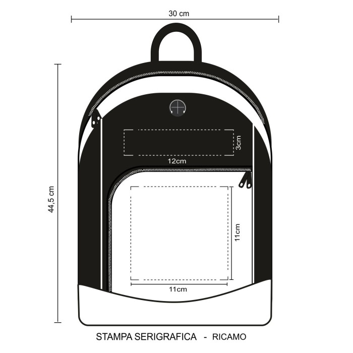 Zaino Everest in Poliestere 600D e Jaquard cm  30 x 17,5 x 44,5 Personalizzato