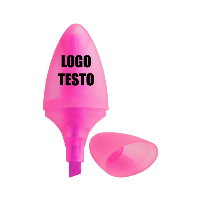 Evidenziatore in plastica traslucida di forma ovale Personalizzato