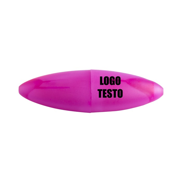 Evidenziatore in plastica traslucida di forma ovale Personalizzato