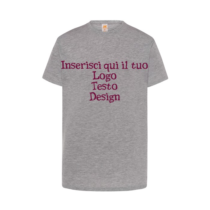 T-shirt basic a maniche corte con scollo tondo e 100% cotone Personalizzata a Colori