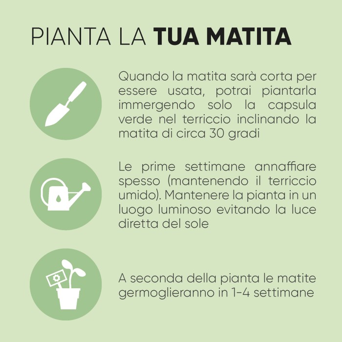 Matita piantabile in legno Girasole Personalizzata