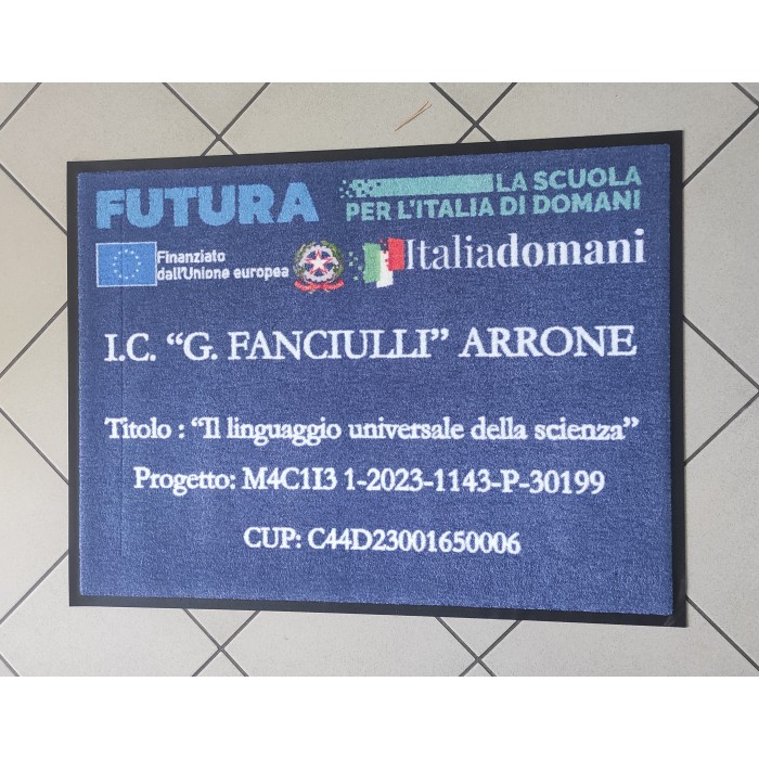 Tappeto Zerbino Asciugapassi Personalizzato con Bordo Antinciampo 60x80Cm