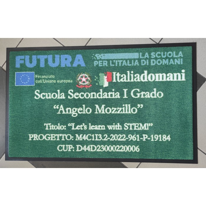 Tappeto Zerbino Asciugapassi Personalizzato con Bordo Antinciampo 75x140Cm