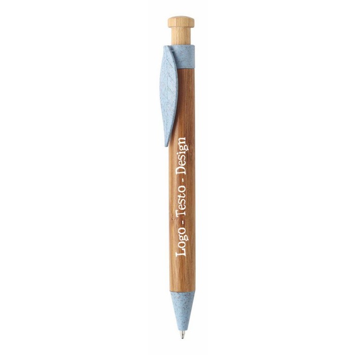 Penna Sfera a scatto in bamboo con stampa personalizzata