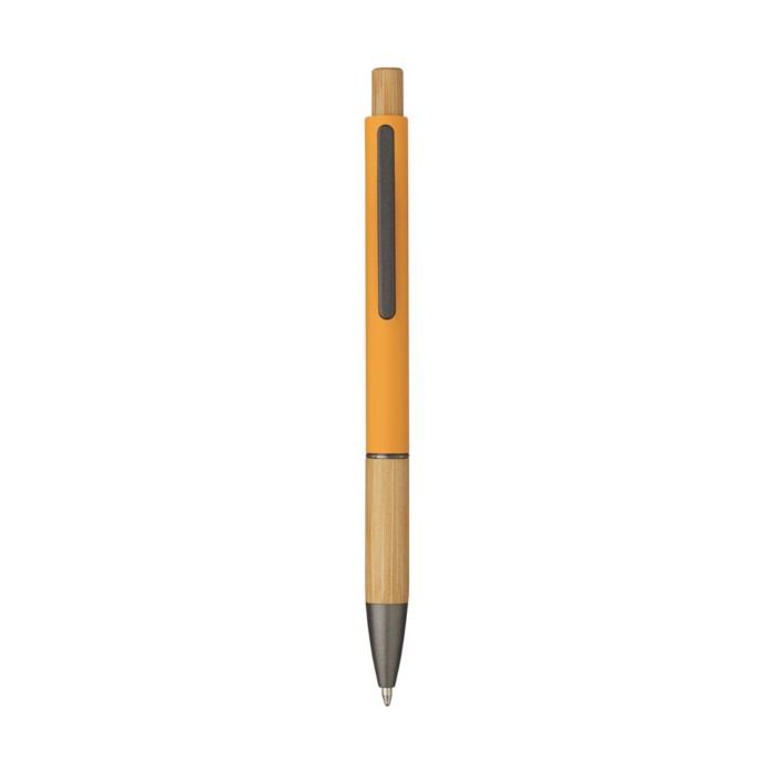 Penna Sfera Soft Touch In Alluminio E Bamboo con Stampa Personalizzata