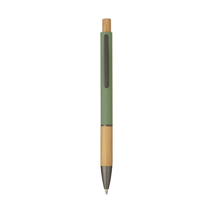 Penna Sfera Soft Touch In Alluminio E Bamboo con Stampa Personalizzata