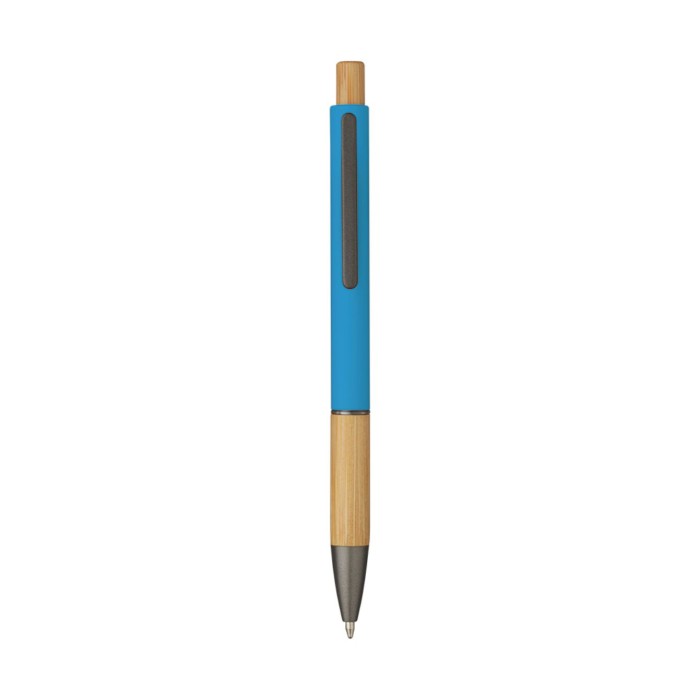Penna Sfera Soft Touch In Alluminio E Bamboo con Stampa Personalizzata