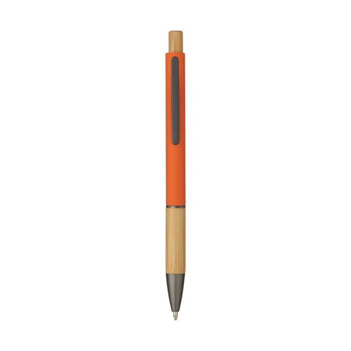 Penna Sfera Soft Touch In Alluminio E Bamboo con Stampa Personalizzata