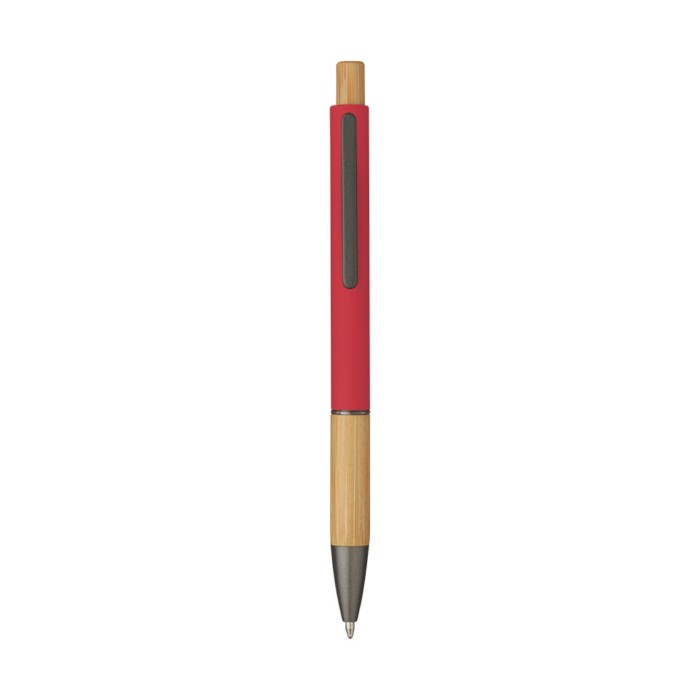 Penna Sfera Soft Touch In Alluminio E Bamboo con Stampa Personalizzata