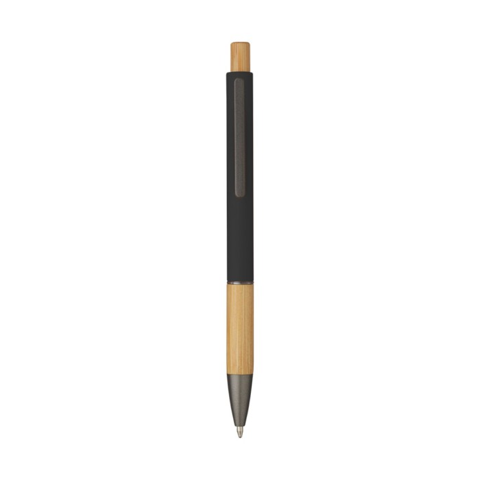 Penna Sfera Soft Touch In Alluminio E Bamboo con Stampa Personalizzata