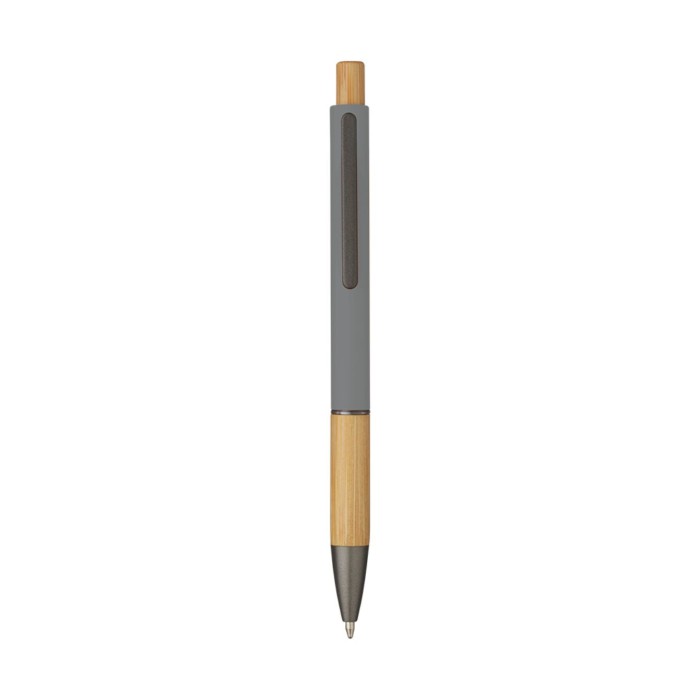 Penna Sfera Soft Touch In Alluminio E Bamboo con Stampa Personalizzata