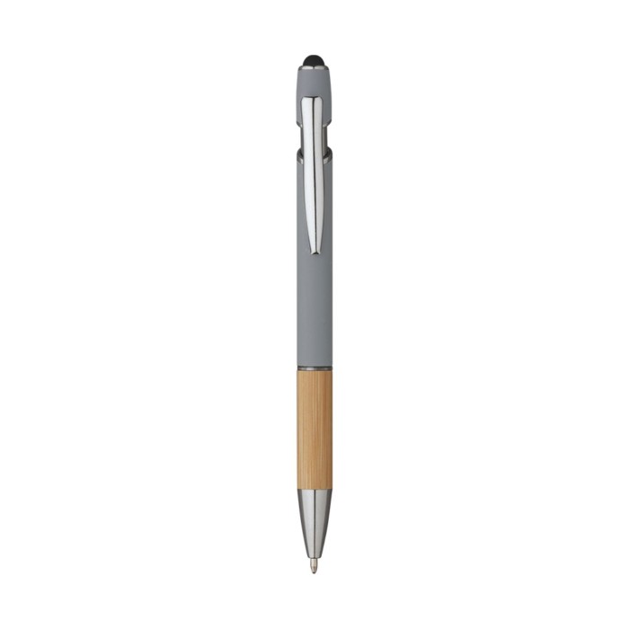 Penna Sfera Soft Touch In Alluminio E Bamboo con Stampa Personalizzata