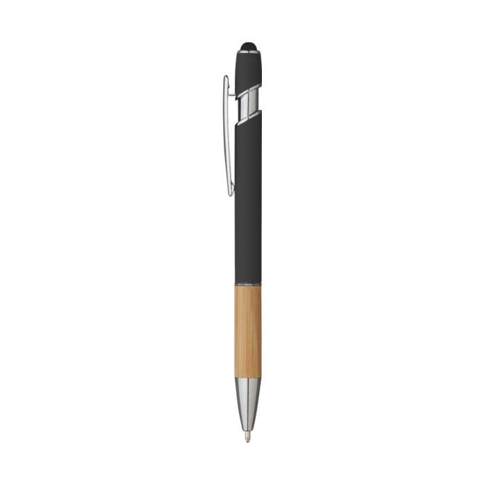 Penna Sfera Soft Touch In Alluminio E Bamboo con Stampa Personalizzata