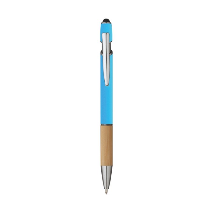 Penna Sfera Soft Touch In Alluminio E Bamboo con Stampa Personalizzata